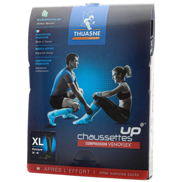Thuasne After Exercise Sport Socks, Gradual Compression, Menthol Scent, Women's XL