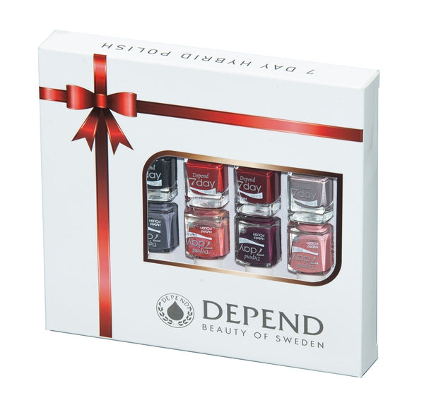Depend 7day Nail Polish Kit Hybrid Gloss Gel-Finish System 10 Pieces