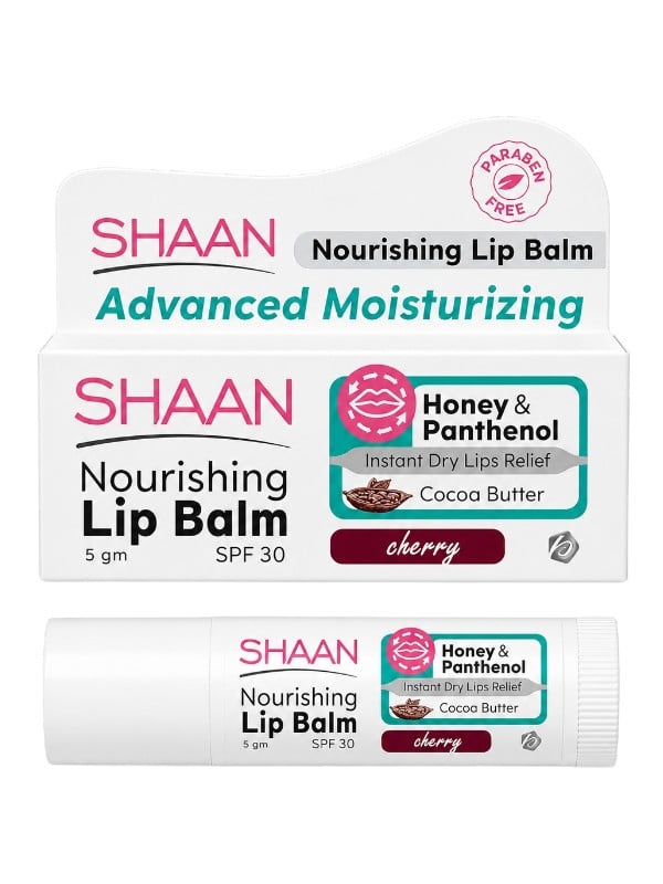 SHAAN Nourishing Lip Balm Honey Panthenol Cherry SPF 30, 5 g