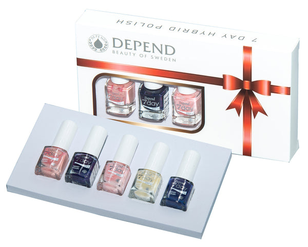 Depend 7day Nail Polish System Kit, Hybrid Gloss Finish, 5 Pieces
