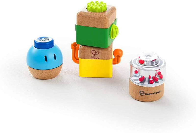 Baby Einstein Four Fundamentals Wooden Sensory Set, 4-Piece Developmental Toy Kit