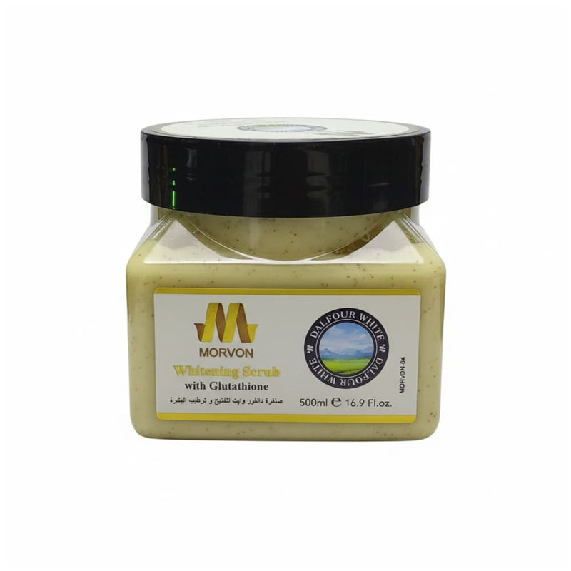 Morvon Dalfour Exfoliating Body and Face Scrub, Moisturizing Brightening Formula