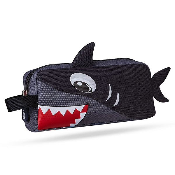 Nohoo Kids Pencil Case Colour Bag Shark Grey Oxford Fabric Zipper 1 Piece