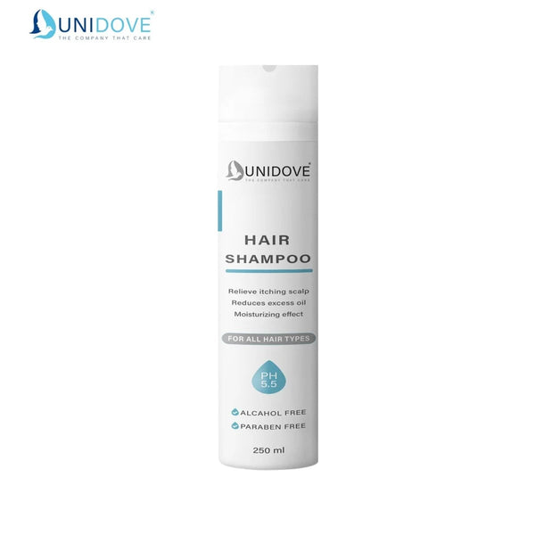 Unidove Hair Shampoo Moisturizing Formula with Panthenol, Zinc Pyrithione and Selenium Sulfide, 250 ml