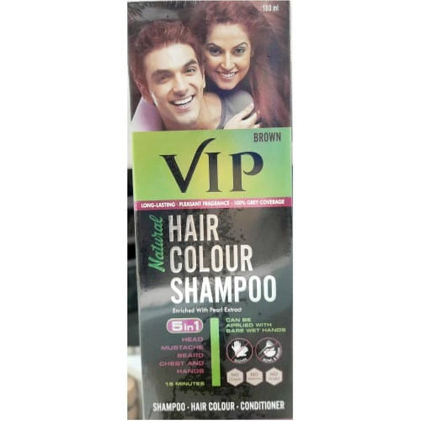 VIP Hair Colour Shampoo Brown Herbal Extracts 180 ml