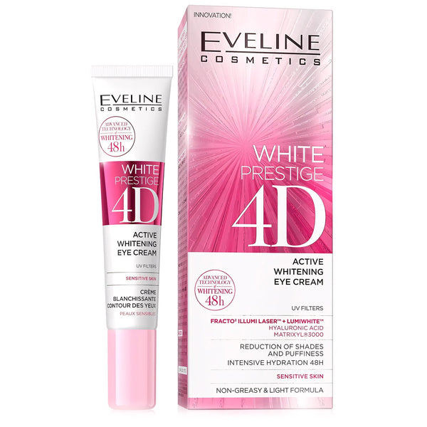 Eveline White Prestige 4D Brightening Eye Cream Hyaluronic Acid Peptides 20ml