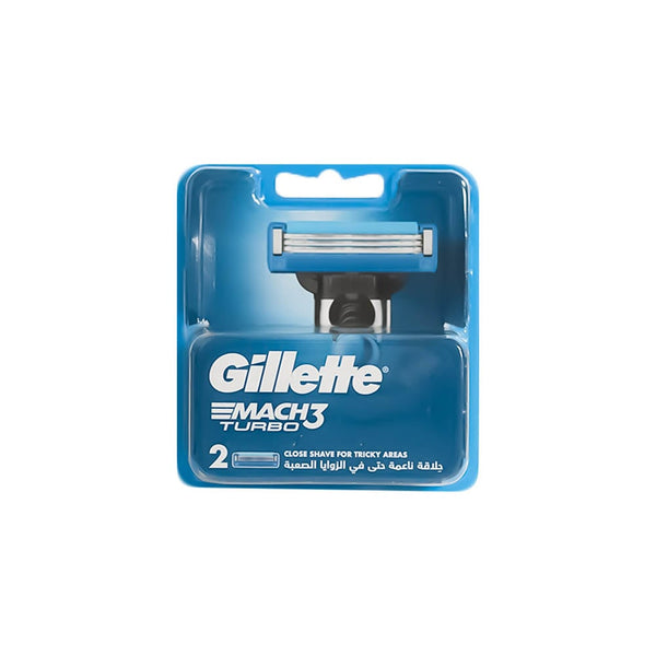 Gillette Mach3 Turbo Razor Blade Refills Replacement Blades 2 Count