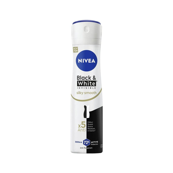 NIVEA Black & White Invisible Silky Smooth Deodorant Spray, 150ml