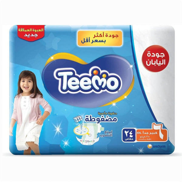 TEEMO Baby Diapers Size 6, 24 Pack, for Babies Weighing 15-30 kg