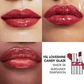 Yves Saint Laurent Loveshine Candy Glaze Lip Gloss Stick, Hyaluronic Acid, Burgundy Temptation 3.11 g