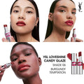 Yves Saint Laurent Loveshine Candy Glaze Lip Gloss Stick, Hyaluronic Acid, Burgundy Temptation 3.11 g