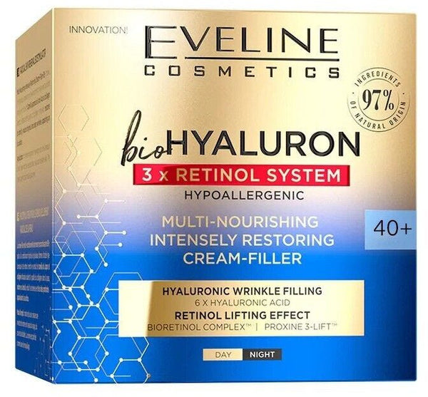 Eveline Bio Hyaluron Ultra-Moisturizing Cream Triple Retinol Hyaluronic Acid 50ml