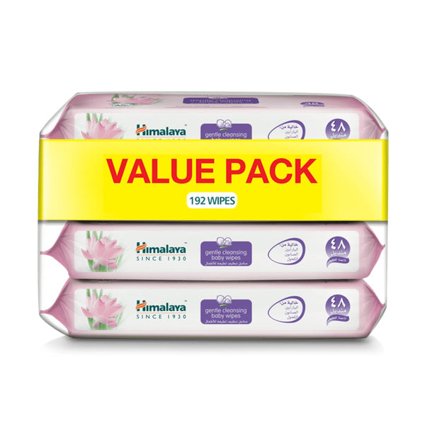 Himalaya Gentle Cleansing Baby Wipes Aloe Vera Indian Lotus 48 Wipes x 4 Packs