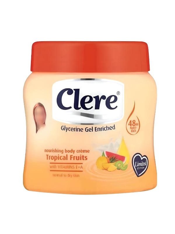 Clere Tropical Fruits Body Cream Glycerin Vitamin E & A 500 ml