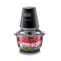 Black & Decker Vertical Chopper 400W With 1.2L Glass Bowl, 4 Blades, Pulse Control, Black