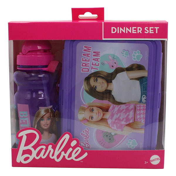 First Kids Barbie Dinner Set Melamine Tableware 5-Piece Set in PVC Box