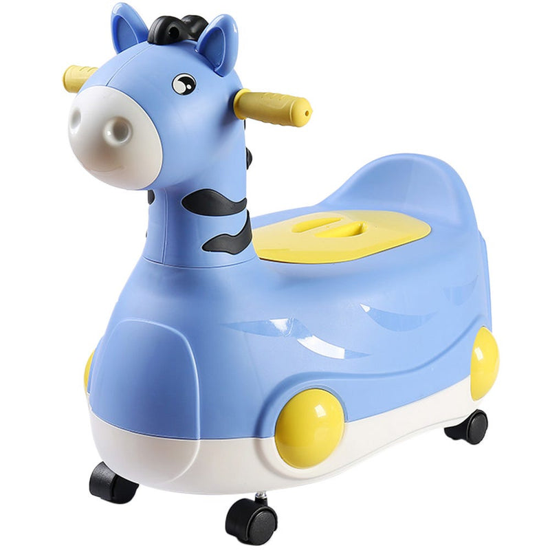 Eazy Kids Horse Potty Seat Car for Toddlers, Blue, Removable Bowl