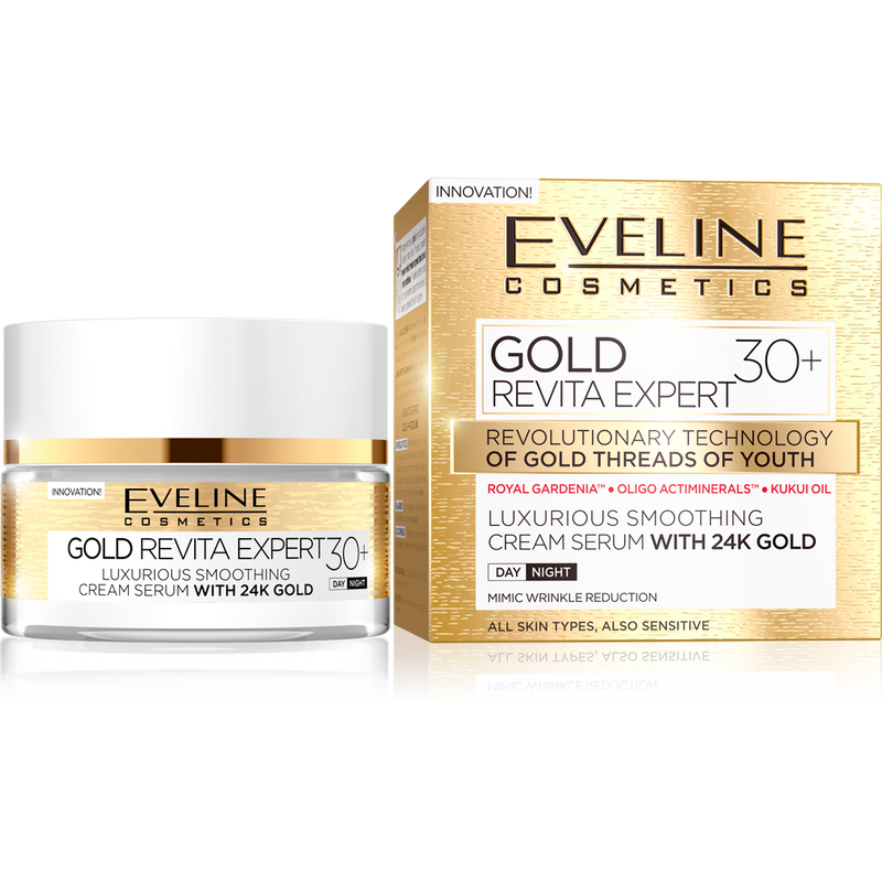 Eveline Gold Lift Expert Eye Cream Serum with 24K Gold and Hyaluronic Acid 50ml