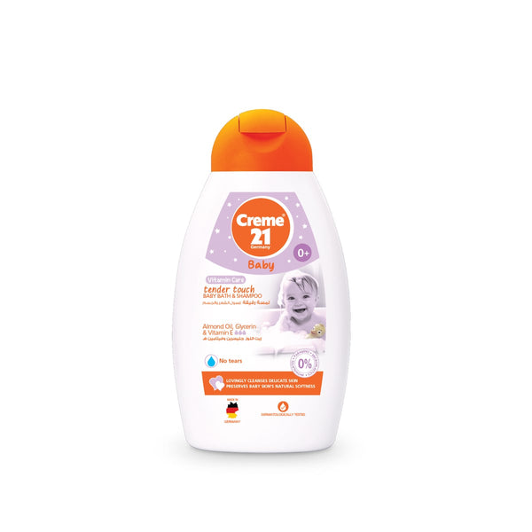 Creme 21 Baby Bath & Shampoo Gentle 2-in-1 Wash with Vitamin E, Glycerin & Almond Oil 250 ml