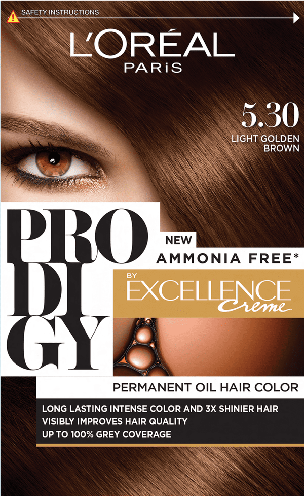 L'Oreal Paris Prodigy Ammonia-Free Hair Color 5.30 Light Golden Brown