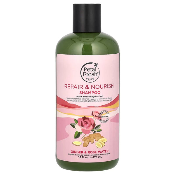 Petal Fresh Pure Ginger & Rosewater Shampoo Liquid Nourishing Formula 475ml