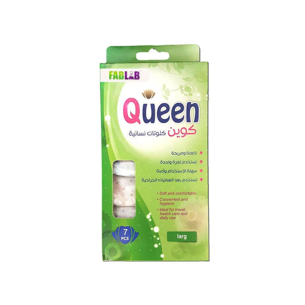 Queen Women's Special Days Briefs Disposable Cotton Panties 7 Pieces, Large