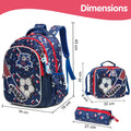 Eazy Kids School Bag Set, 3 Pieces, Football Blue