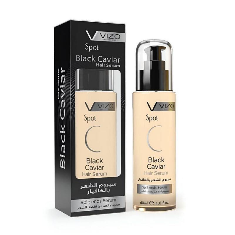 Vizo Professional Spot Black Caviar Hair Serum, Moisturizing Anti-Frizz Shine Care, 60 ml