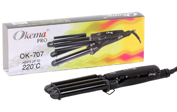 Okema Professional Triple Hair Curler OK707, Heat Protection Technology