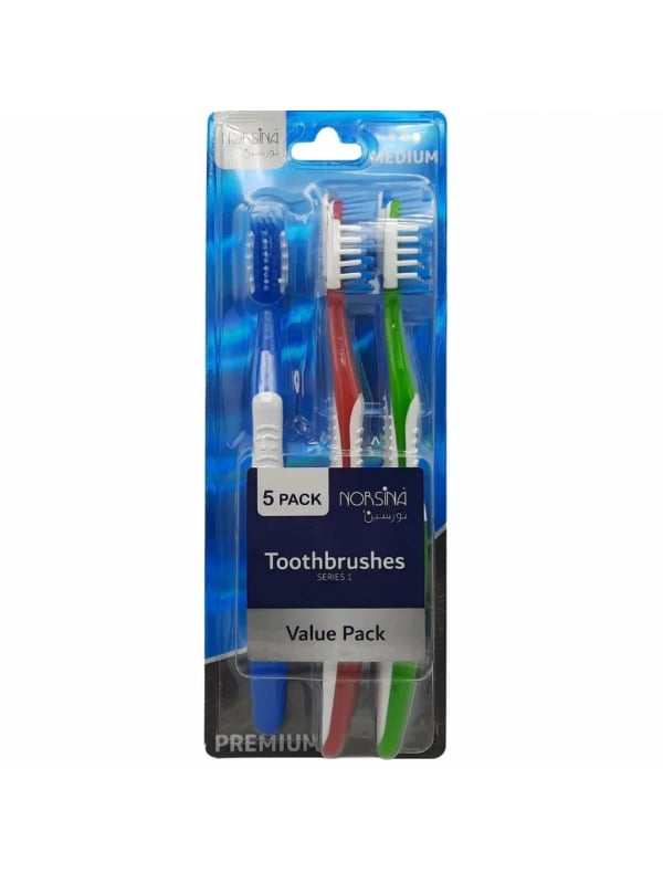 Norsina Toothbrush Set Soft Bristles 5 Pieces