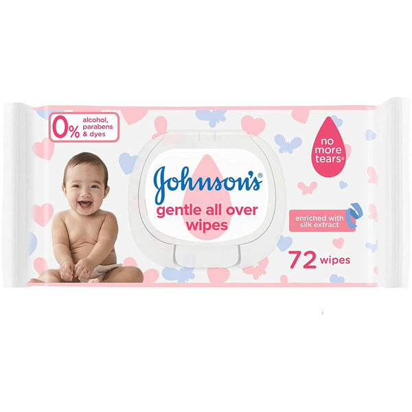 Johnson & Johnson Gentle All Over Baby Wipes Silk Extract Alcohol-Free Dye-Free