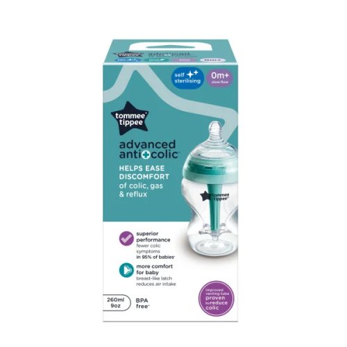 Tommee Tippee Natural Start Baby Bottle Anti-Colic Design Slow Flow 0m+ 260ml