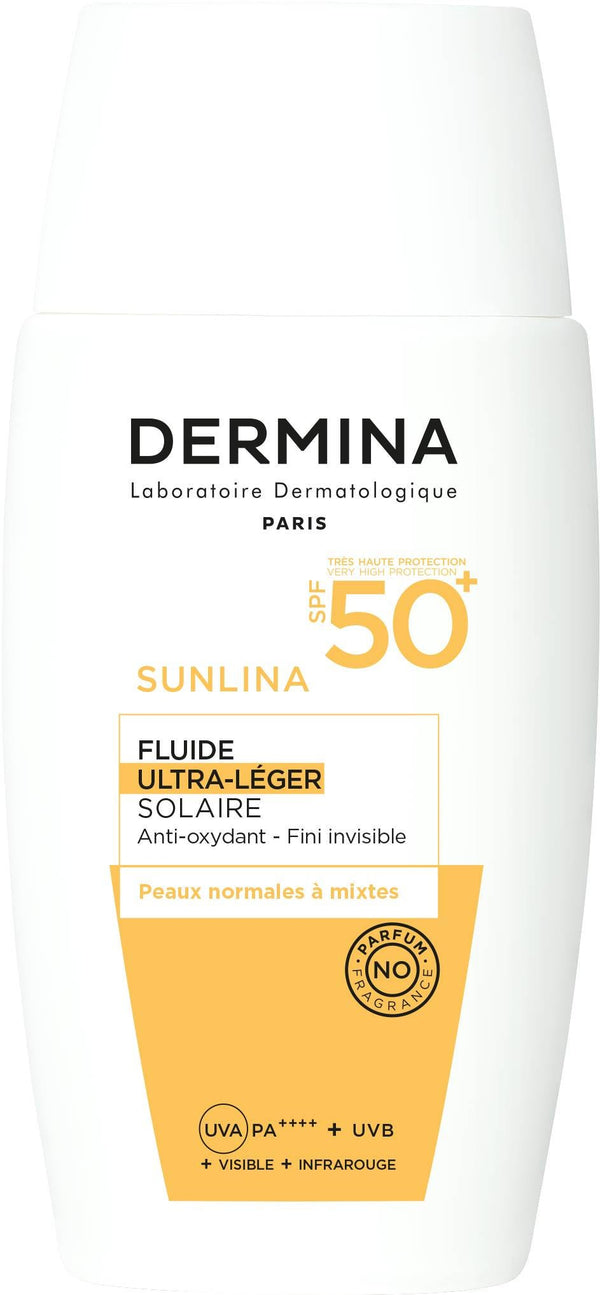 Dermina Sunlina Ultra-Fluid SPF50+ Sunscreen Sea Buckthorn 50 ml