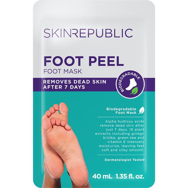 Skin Republic Foot Peel Mask with Exfoliating Serum, 40 g, 1 Pair