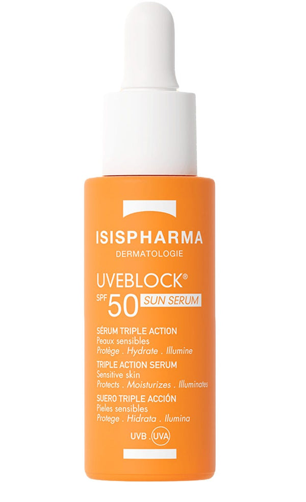 Isispharma Uveblock Sun Serum SPF 50+ Lightweight Fluid UVA UVB Protection 28 ml