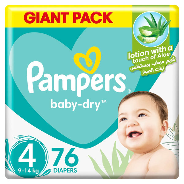 Pampers Baby-Dry Diapers Size 4 3 Absorption Channels 9-14 kg