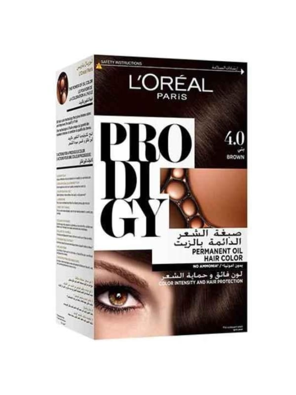 L'Oreal Paris Prodigy Permanent Hair Dye Ammonia-Free Micro-Oil Formula Brown 4.0