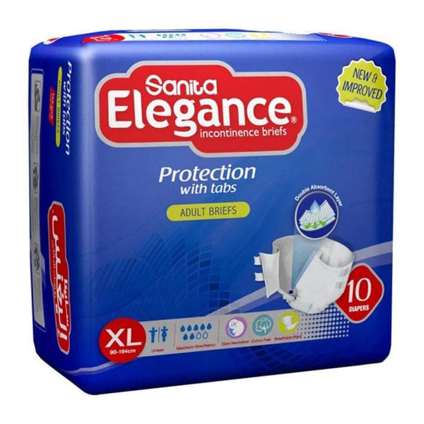 Sanita Elegance Adult Diapers X-Large High-Absorbency 10 Pieces