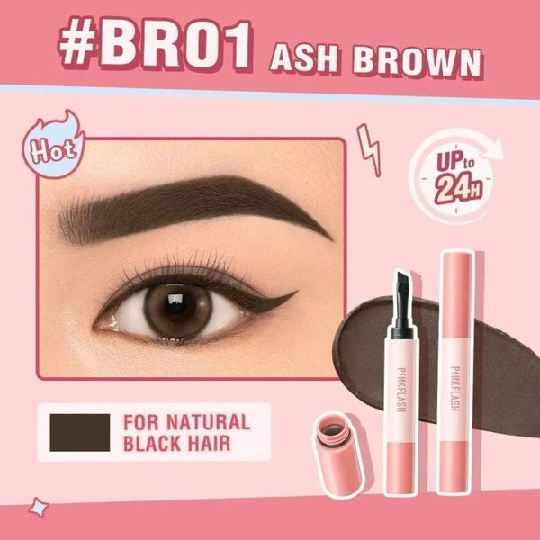 Pink Flash Eyebrow Gel BR01 Ash Brown Smudge-Proof Long-Lasting Hold 1.4g