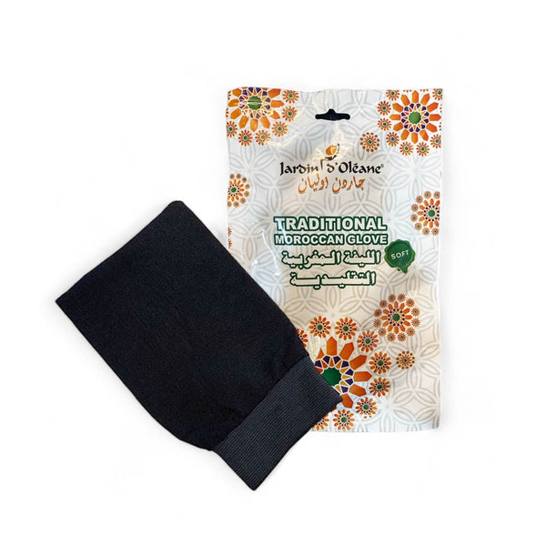 Jardin d'Oleane Traditional Moroccan Soft Loofah Mitt Gentle Exfoliation Bath Accessory