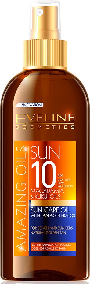 Eveline Amazing Oils Sun Oil SPF 10 Waterproof Formula Beta-Carotene 150ml