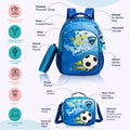 Eazy Kids 17 School Bag Set, 3 Pieces, Football Blue