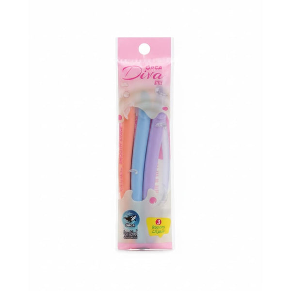 Orca Diva Precision Eyebrow Razors, Fine-Hair Grooming Blades, 3 Pieces