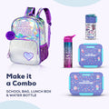 Eazy Kids Girl Power School Bag Set, Purple Backpack with Lunch Bag and Pencil Case, 3 Pieces