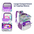 Eazy Kids Girl Power School Bag Set, Purple Backpack with Lunch Bag and Pencil Case, 3 Pieces