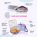 Eazy Kids Girl Power School Bag Set, Purple Backpack with Lunch Bag and Pencil Case, 3 Pieces