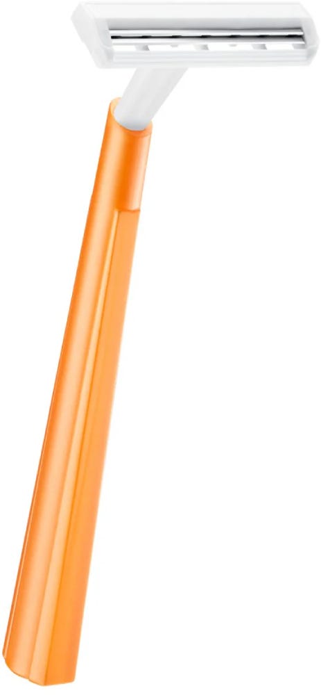 BIC 2 Sensitive Disposable Twin-Blade Razors, Stainless Steel Blades, Long Handle, 15 Pack