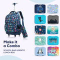 Eazy Kids 18 Set of 3 Trolley School Bag Cacti Blue