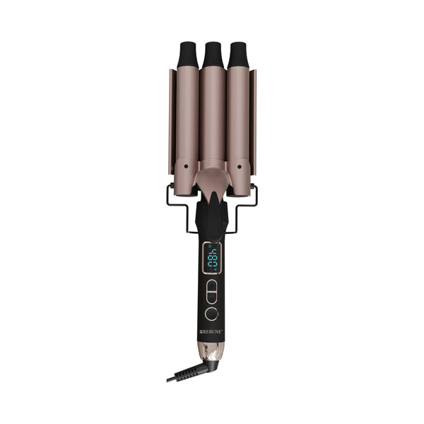 Rebune Digital 3-Barrel Hair Curling Iron RE-2152, 5 Heat Settings, Negative Ion Technology, 480F