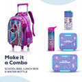 Eazy Kids 3-in-1 Trolley School Bag Set, Mermaid Purple, Backpack, Lunch Bag and Pencil Case